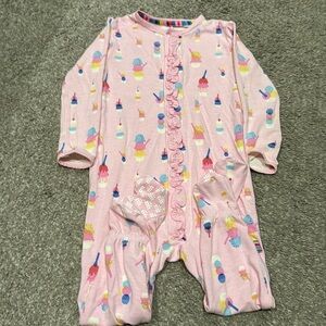 Magnetic Me Pink Ice Cream Print Footie